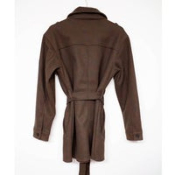 7 For All Mankind Cognac Brown Pea Coat, Sz. M, NWT, $325 MSRP - Picture 2 of 9
